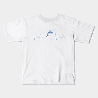 Heartbeat Dolphin Jumping Blue Kids T-Shirt